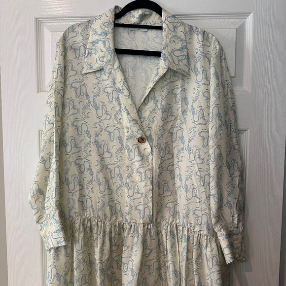 Sandro Silk Long Sleeve Shirtdress - Picture 1 of 1